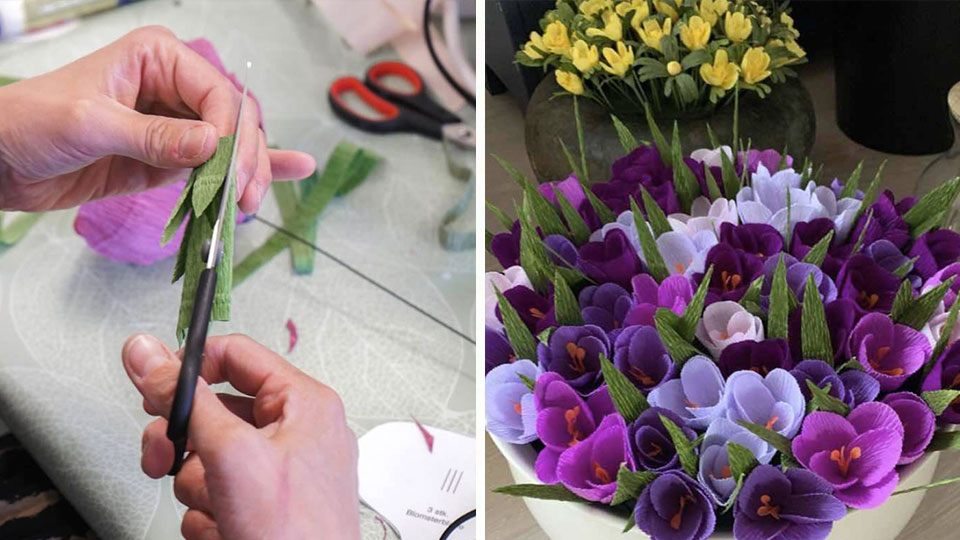 Kom på en spændende workshop hvor du kan lære at lave blomster af crepepapir