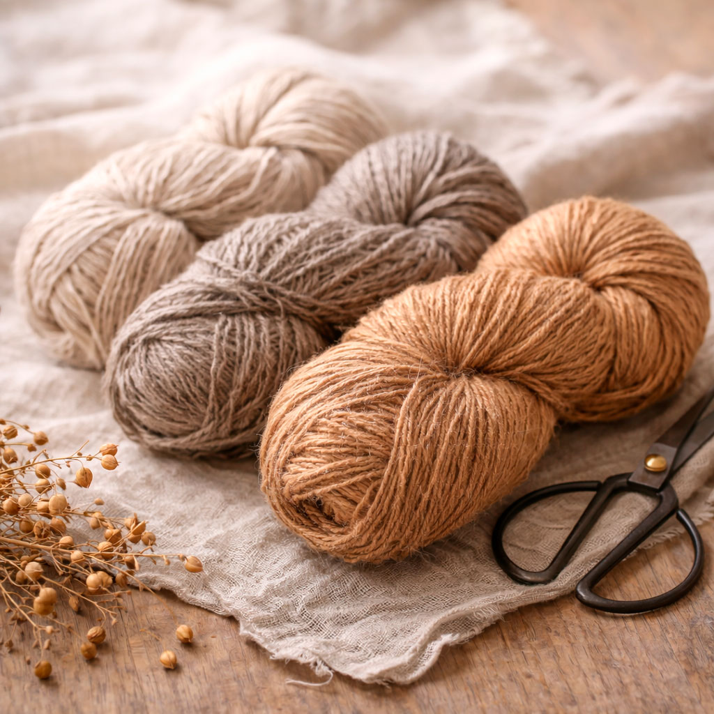 Naturligt og slidstærkt hør garn i hør-blanding til lette sommertoppe og beklædning