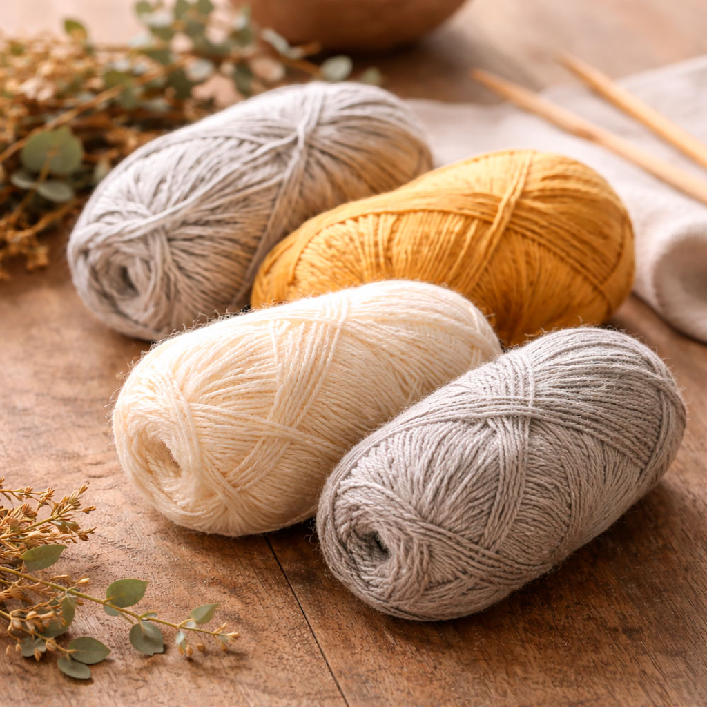 Nøgler af merinould garn med superwash-behandling til maskinvask