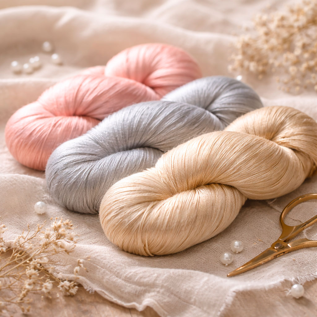 Eksklusivt og skinnende silke garn til sommerstrik og festlige toppe