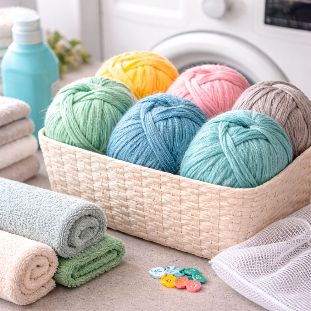 Praktisk uldgarn mærket til maskinvask ideelt til hverdagsstrik og babybeklædning